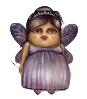 a fairy in a purple dress is holding a wand and wearing a tiara