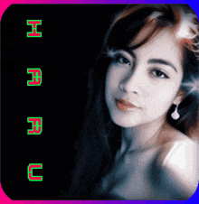 a woman 's face is surrounded by the letters h and f
