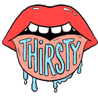 Thristy Lips Sticker - Thristy Lips Want Stickers