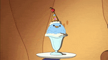 an ice cream sundae with a cherry on top