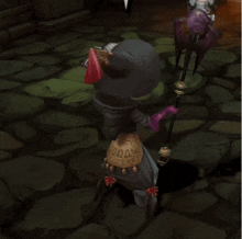 a character in a video game has a skull on the back of his jacket