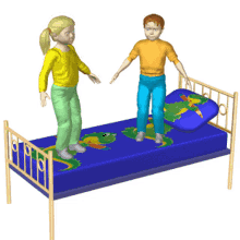 Jumping On Bed Kids GIF - Jumping On Bed Kids 3d GIFs