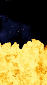 a painting of a large explosion with a black background