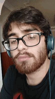 guy selfie really beard headphones