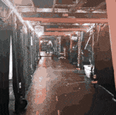 a drawing of a hallway with a sign that says ' brooks ' on it