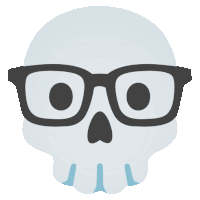 Nerd Skull Emoji Merged Made By King Sticker