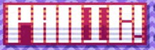 a pixel art of the word philadelphia on a purple background