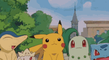 Pikachu Chikorita GIF - Pikachu Chikorita Pokemon GIFs