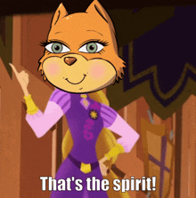a cartoon of a cat with the words that 's the spirit