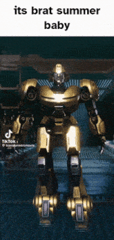 a picture of a robot with a caption that says its brat summer baby