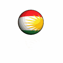 kurdish flag sphere 3d transparent