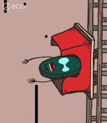 a cartoon drawing of a roller coaster with the word eco on the bottom right