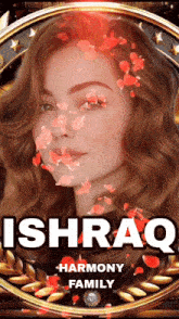 a picture of a woman with the name ishraq on the bottom