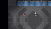 a screenshot of a video game with a person standing in front of a fireball