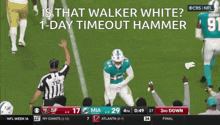 a football game between the miami dolphins and the new york giants is being shown on cbs