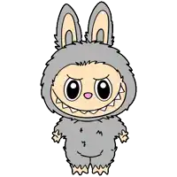 a cartoon drawing of a monster wearing bunny ears