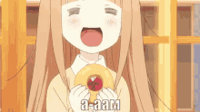 ам кусь пончик аниме вкусно есть кушать жевать еда GIF - Bite Doughnut Eat GIFs