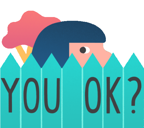 Concerned Neighbor Asks You Ok In English Sticker - Real Feels Girl Fence Stickers
