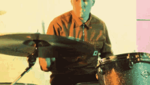 Playing Drums George Schmitz GIF - Playing Drums George Schmitz Stick To Your Guns GIFs