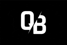 the letter qb is cut in half and looks like a slash .