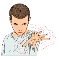a drawing of a man 's hand with a few lines coming out of it