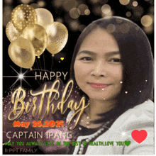 a birthday card for captain ipang is displayed