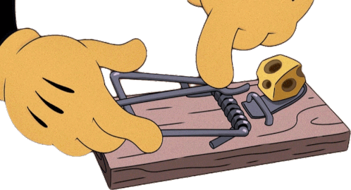 Setting A Mousetrap The Cuphead Show Sticker - Setting A Mousetrap The Cuphead Show Setting A Bait Trap Stickers