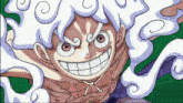 a cartoon drawing of a man with a big smile on his face
