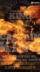 a poster that says high fire consistency king captain king