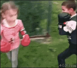 little kids fighting gif