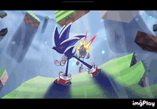 a drawing of sonic the hedgehog and metal sonic with the words imgplay below