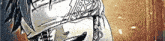 a black and white drawing of a person wearing sunglasses and a bandana on their head .