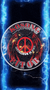 a logo for kosong pit oi with a peace sign