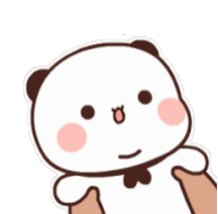 a cartoon panda bear with a bow tie is looking up .