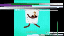 a cartoon drawing of a man in a box
