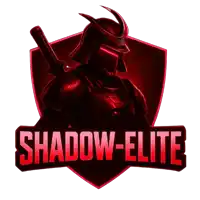 a logo for shadow elite shows a samurai with a sword