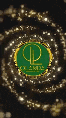 a green and gold circle with the word olanda in it