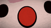a red circle with a black border is surrounded by black circles