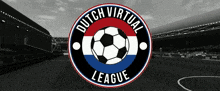 a dutch virtual league logo with a soccer ball