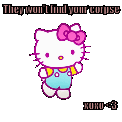 Hello Kitty Cat Sticker - Hello Kitty Cat Death Threat Stickers
