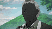 a silhouette of a man with the words so eles ficam famosos