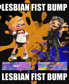 Lesbian Fist Bump GIF - Lesbian Fist Bump Splatoon GIFs