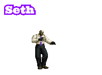 a pixel art of a person running with the name seth on the bottom
