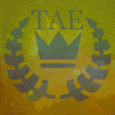 a tae logo with a crown in the middle