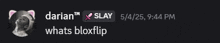 a screenshot of a chat between darian and slay at 9:44 pm