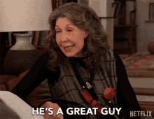 Hes A Great Guy Lily Tomlin GIF - Hes A Great Guy Lily Tomlin Frankie Bergstein GIFs