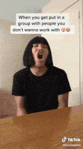 a man is making a funny face with a tiktok caption