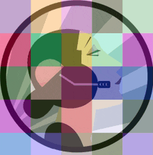 a colorful circle with a person 's face inside of it and the letter ccc on the bottom