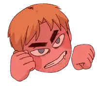 a cartoon of a man with a red face and a beard