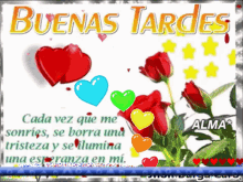 Buenas Tardes Hearts GIF - Buenas Tardes Hearts Roses GIFs